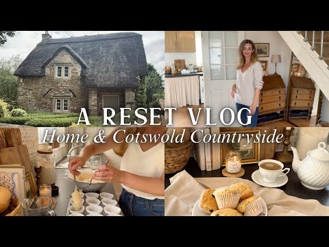 A reset day in the English countryside | baking, knitwear try on, slow living vlog