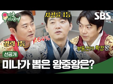 [선공개] 🎊제1회 킹스 클럽 개최🎊 세 남자 중 왕 역할에 가장 어울리는 사람은? | 미운 우리 새끼 | SBS