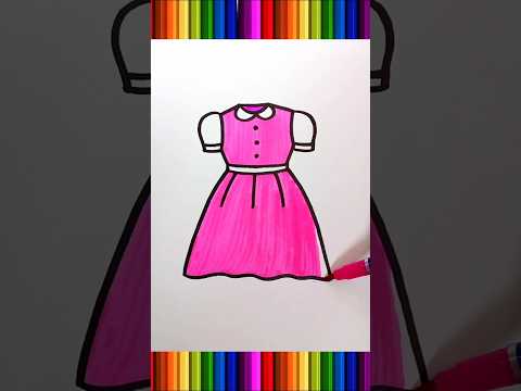 how to coloring a frock #dress #drawing #coloring #shorts