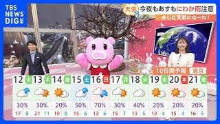 【3月12日 関東の天気】今夜もあすもにわか雨注意｜TBS NEWS DIG