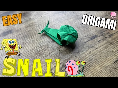 ORIGAMI SNAIL EASY TUTORIAL PERFECT FOR SPONGEBOB FANS | DIY ORIGAMI SNAIL STEP BY STEP FOLDING ART