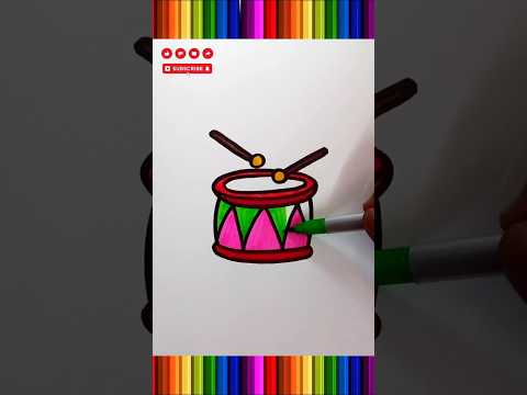 how to coloring a drums #drawing #coloring #shorts