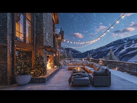 Winter Cabin Fireplace Ambiance | Relaxing Fireplace Sounds & Jazz ASMR Ambiance Mountain View’s