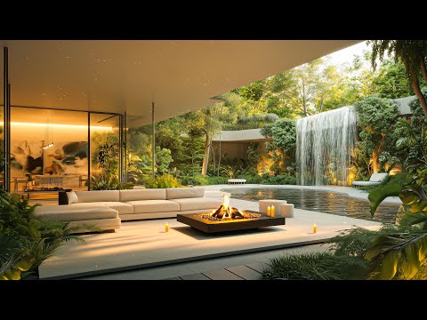 Tranquil Spring Villa by the Lake | Soothing Jazz for Focus, Study & Sleep