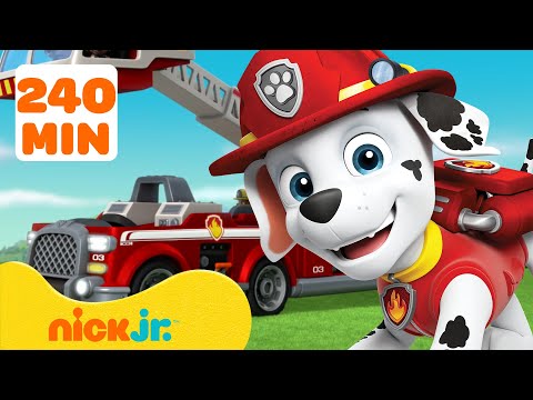 PAW Patrol Marshall's BEST Fire Truck Rescues! #3 🚒 4 HOURS | Nick Jr.