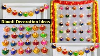 DIY Paper Diya | Diwali Wall Decor | Diya Door Toran | Diwali Decoration Ideas | Diwali Home Decor