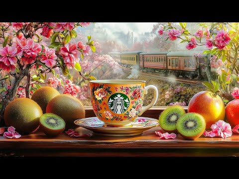 🌸春のカフェミュージック🍎bgm 広告なし ボサノバ ☕Sublime Jazz Starbucks Coffee - 桜とフルーツが彩る春のひととき🌥️朝と夜にリラックスして学べる、3月の特別な音楽