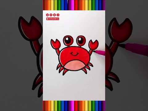 how to coloring a crab #drawing #easydrawing #coloring #shorts