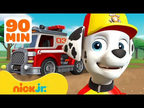 PAW Patrol Marshall's BEST Fire Truck Rescues! #2 🚒 90 Minutes | Nick Jr.