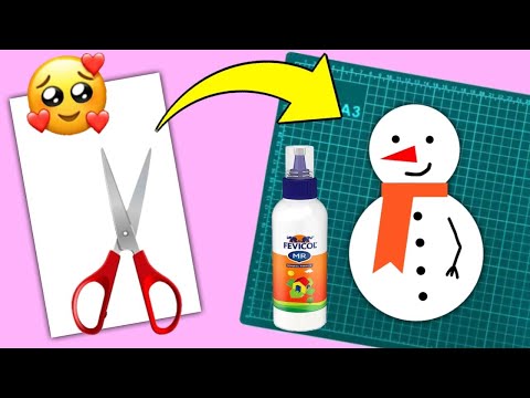 Paper snowman making / Christmas snowman paper craft / easy paper snowman / christmas easy craft