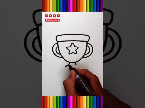 how to draw a trophy #drawing #easydrawing #shorts