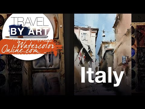 #257 Travel By Art, Ep. 113: Street in Italy (Watercolor Cityscape Demo)