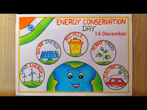 Energy Conservation Day poster drawing easy| How to draw Save Energy drawing| Save Energy save Earth