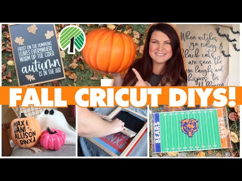 Fall Cricut Decor DIYs with Free Cut Files! | Cricut beginner vinyl decal + stencil projects!