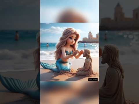 a cute mermaid make a statue of jesus#shorts#jesus#amen#god#love#jesuschrist#ghost#cartoon#ai