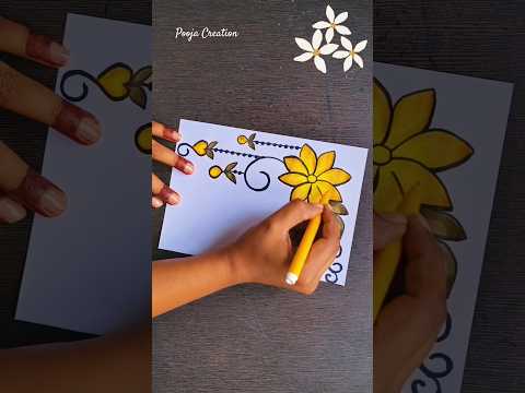 Cute 😍 Flower Drawing 🌷/Project Work Designs/Border Design/File Decoration Ideas #shorts #art