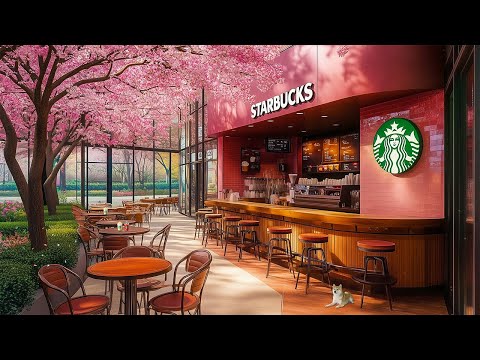 スターバックスでの甘美で夢のようなジャズ音楽と桜 : リラックスした心を取り戻す癒しの時間🌸Starbucks Study & Work Music in Dreamy Coffee ☕ bgm 2月