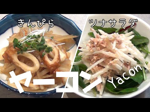 Yacon Recipe How to cook Tuna Mayo Salad and Chikuwa Kinpira